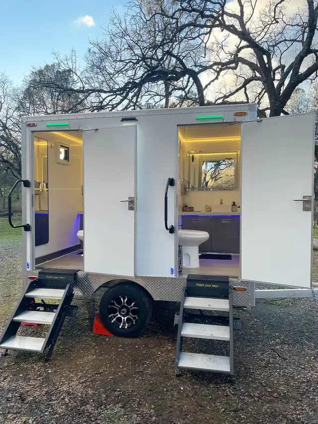 Porta potty rental unit, inside view